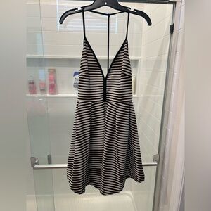 Black and Tan Striped Dress